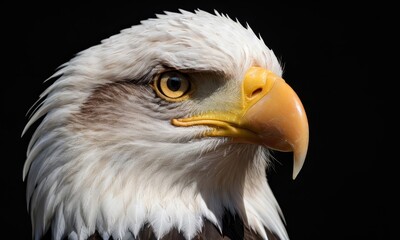 Obraz premium Majestic bald eagle portrait with striking plumage and intense gaze