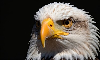 Fototapeta premium Magnificent Bald Eagle Portrait Capturing the Essence of American Wildlife