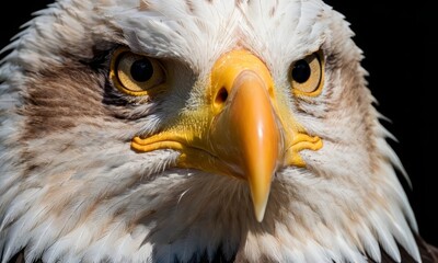 Magnificent Bald Eagle Portrait Capturing the Intensity of its Gaze and Majestic Plumage