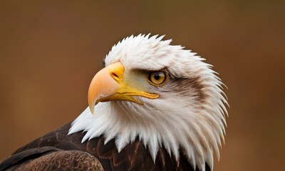 Obraz premium Captivating Portrait of a Bald Eagle, Symbol of American Freedom and Strength