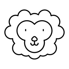 Lamb head outline icon