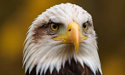 Obraz premium Majestic Bald Eagle Portrait Captivating Sharp Focus Detailed Plumage