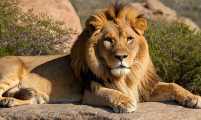 Majestic Lion Portrait, Capturing the King of the Jungle's Beauty and Strength