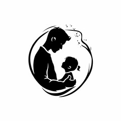 The logo of a father and daughter who are gently embracing in the silhouette of a tree