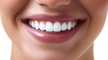 Obraz premium Joyful woman with a bright smile exuding pure happiness isolated on a clean white background showcasing emotion