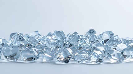 Sparkling Jewels: a close-up shot of a pile of glittering diamonds and crystals. showcasing the precious stones' brilliance and beauty.