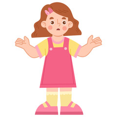 Illustration of Girl with Playful Expression