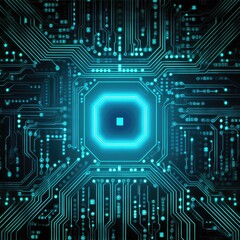Fototapeta premium Futuristic Glowing Circuit Board Design
