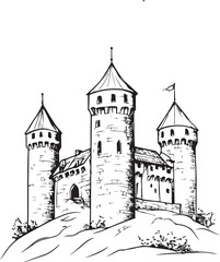 Fototapeta premium castle on the hill