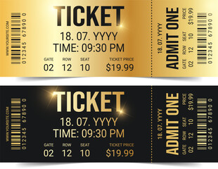 Gold and black tickets