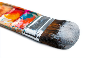Fototapeta premium Selective focus paint brush isolated on white background, Artist paint brush.