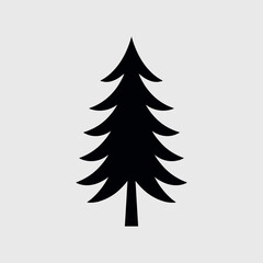 Pine Tree Silhouette Vector – Isolated Evergreen Forest Design