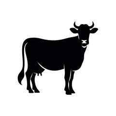 Farm Cow Silhouette – Symbol for Agriculture, Ranching, and Livestock