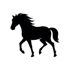 Majestic Horse Silhouette Galloping at Sunset - Iconic Equine Design