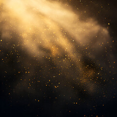 The light reveals golden yellow dust stains.