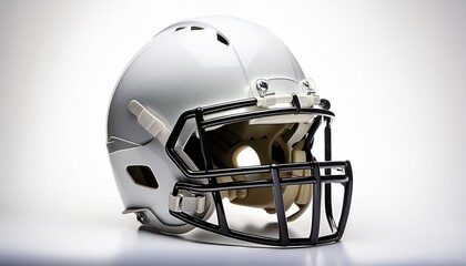 Fototapeta premium a generic white football helmet for american football symbolizing safety and protection isolated on a white background