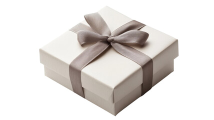 High-quality gift box with elegant ribbon for special occasions or celebrations in a neutral color scheme