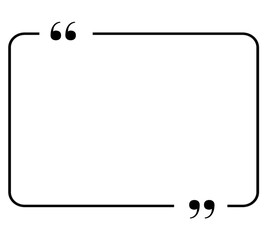 Simple quote text box frame with quotation marks isolated on a transparent background