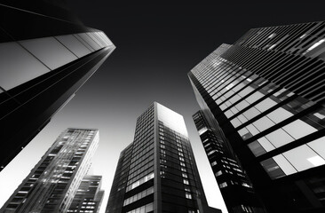 Fototapeta premium Modern Skyline Silhouettes Against Dramatic Sky