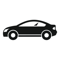 Sleek Minimalist Black Sports Car Silhouette Logo Vector Illustration