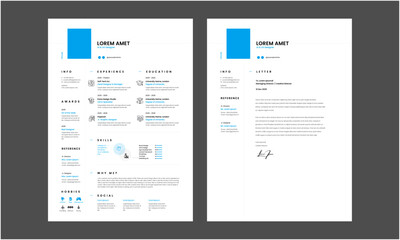 Resume and Cover Letter Template, Minimalist resume cv template, Cv professional jobs resumes
