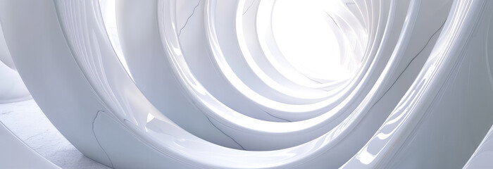 Obraz premium Futuristic White Spiral Architecture Interior