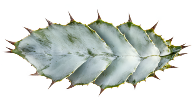 Striking Agave Leaf: A Botanical Close-Up of Nature's Sharp Beauty, a Succulent Plant with Spines and Unique Texture for Garden and Desert Designs