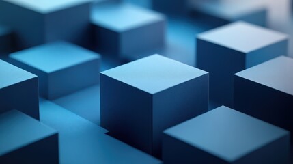 Blue Cubes Abstract Tech Background