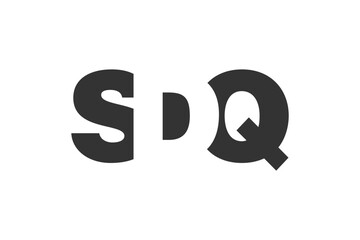 SDQ logo design. Initial letter S D Q bold font style for tech startups, consulting, corporate branding. Creative company name, headlines typography identity, trendy logotype.