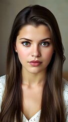 Obraz premium Elegant Woman in beautiful Dress with Traditional Artistic Background