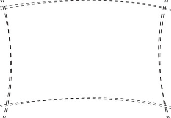 Minimalist Sketch Frame. Curved and Distorted Border for Artistic Layouts.