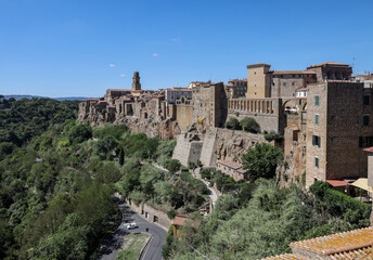 Fototapeta premium Pitigliano - the picturesque medieval town founded in Etruscan time on the tuff hill in Tuscany, Italy.