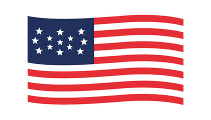 Fototapeta premium Abstract American flag representation with geometric shapes, patriotic symbolism