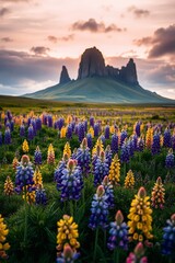 Fototapeta premium lupine flowers in the mountains
