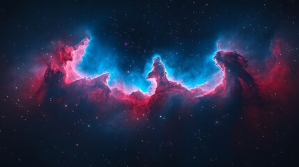 Obraz premium Colorful gaseous nebula showing vibrant celestial cosmic formations in space