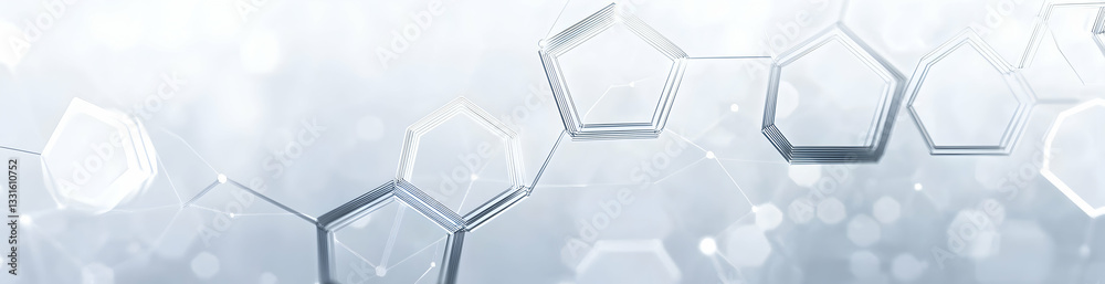 Poster abstract background with hexagons and connected lines