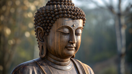 Buddha sculpture embodies ancient spiritual peace