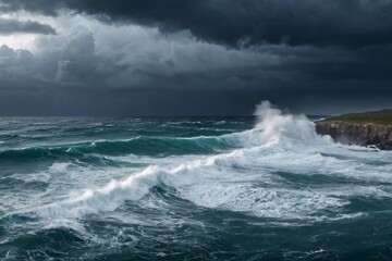 Naklejka premium Background: stormy ocean