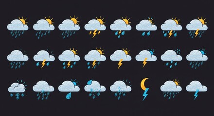 Obraz premium weather icons vectors illustrations 