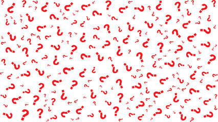 Red question mark pattern background. Answer guess faq decorative abstract wallpaper.