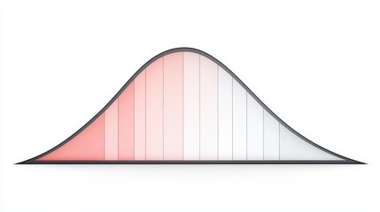 A smooth stylized Normal Distribution Curve graph illustrating a statistical distribution, with a gradient from red to white.