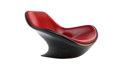 Unique modern chair design featuring a sleek red and black color combination for contemporary decor