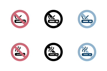 タバコ禁止のアイコンイラストセット