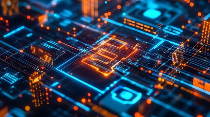 A sleek and modern infographic showcasing blockchain integration in finance, glowing digital circuits connecting banking institutions, decentralized financial network visual, cyberpunk aesthetic,