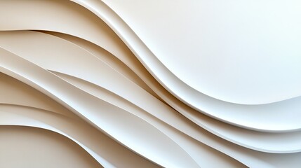 Abstract wavy architectural design in light beige and white tones