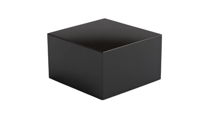 Fototapeta premium Black cube sits on a clean surface illustrating minimalistic design and modern aesthetics in a bright setting