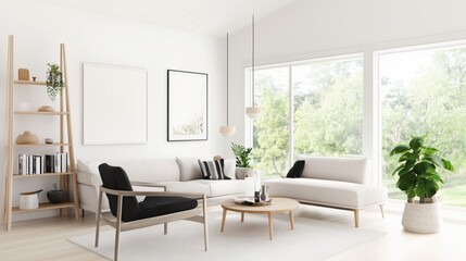 Fototapeta premium Modern Scandinavian style living room