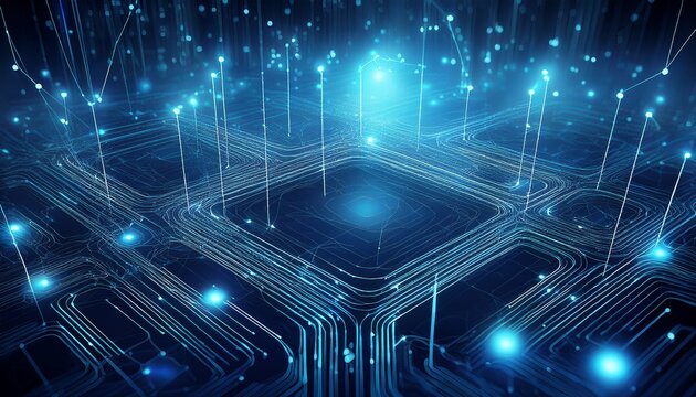 digital background perfect for tech processes neural networks artificial intelligence data transfer and encryption digital archives sound and graphic presentations science education etc