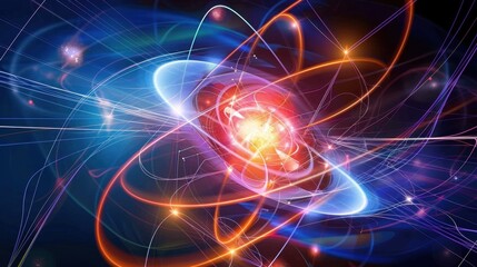 Fototapeta premium Quantum Internet: A cutting-edge network using entangled particles to enable ultra-secure communication, offering speeds at the speed of light. 