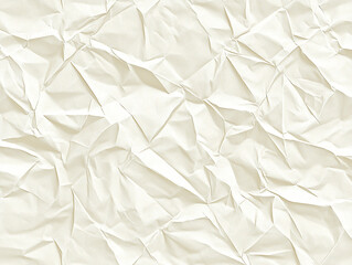 Obraz premium Crumpled white paper texture showcasing intricate folds and shadows for background use